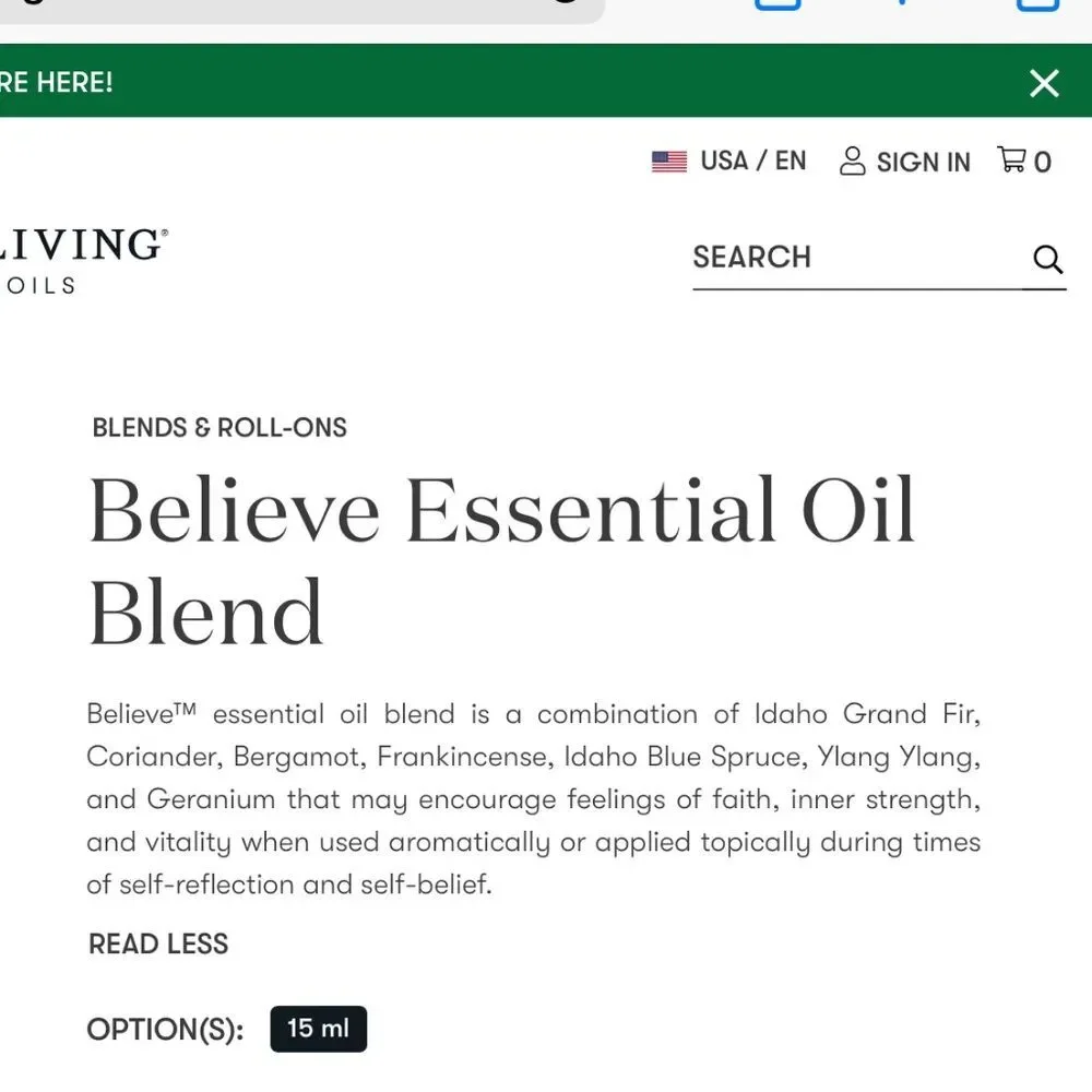 Young Living Believe and Christmas Spirit Essential oil bundle gift NWT Unopened
